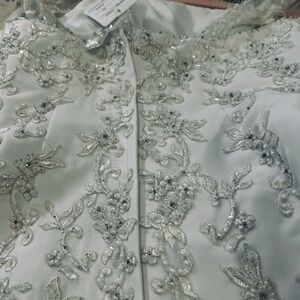 Elegant Silver Embroidered Dress